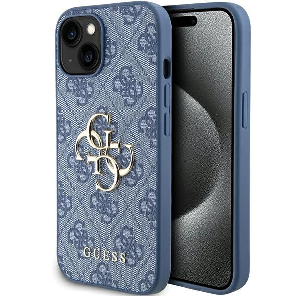 Guess 4G Big Metal Logo case for iPhone 15 14 13 blue Hurtel