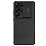 Nillkin Qin Pro Case for Samsung Galaxy S25 Ultra with Flip and Camera Cover - Black