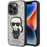 Karl Lagerfeld KLHCP14LGFKPG iPhone 14 Pro 6.1 &quot;hardcase silver / silver Glitter Flakes Ikonik