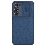 Nillkin Qin Cloth Pro Case Hülle für Samsung Galaxy S23+ Cover mit Flip-Kameraschutz Blau