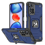 Wozinsky Ring Armor Tough Hybrid Case Cover + Magnethalterung Xiaomi Redmi Note 11 Pro 5G (China) / Redmi Note 11 Pro + 5G (China) / Mi 11i (Indien) / Mi 11i HyperCharge / Poco X4 NFC 5G blau