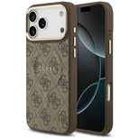 Guess 4G PU Classic Logo MagSafe Case für iPhone 17 Pro Max - Braun
