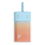 Baseus Popsicle 5200mAh 20W Powerbank with Built-in Lightning Cable (+ White Baseus Simple USB-C - USB-C 60W/20V/3A/30cm Cable) - Blue-Orange