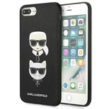 Etui Karl Lagerfeld Saffiano Karl&Choupette Head na iPhone 7 Plus / iPhone 8 Plus - czarne