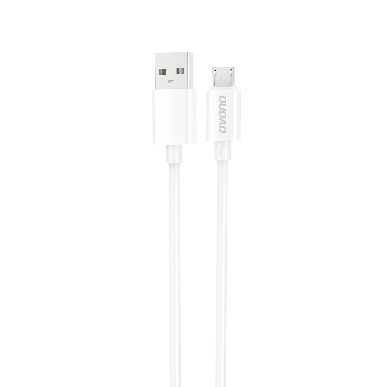 Cablu Dudao L4SM cu conectori USB-A / micro USB cu un curent de 5 A și o lungime de 1 m pe fundal alb