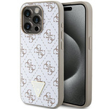 Guess GUHCP15XPG4GPH iPhone 15 Pro Max 6,7" weiß/weißes Hardcase 4G Triangle Metal Logo