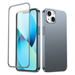 Joyroom 360 Full Case front and back cover for iPhone 13 + tempered glass screen protector grey (JR-BP927 tranish)