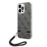 Guess GUOHCP14XH4STK iPhone 14 Pro Max 6.7&quot; black/black hardcase 4G Print Strap