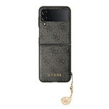 Guess GUHCZF4GF4GGR F721 Z Flip 4 grau/graues Hardcase 4G Charms Collection