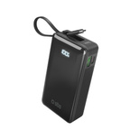 Powerbank SBS 10000 mAh 20W with built-in USB-C cable and digital display - black