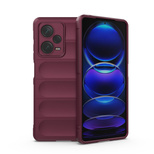 Magic Shield Case für Xiaomi Redmi Note 12 Pro+ flexible gepanzerte Abdeckung Burgunderrot