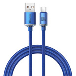 Baseus Crystal Shine Series Kabel USB-Kabel für schnelles Aufladen und Datenübertragung USB Typ A - USB Typ C 100 W 1,2 m blau (CAJY000403)