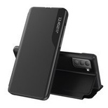 Eco Leather View Case elegantes Flip Case mit Standfunktion für Samsung Galaxy S21 FE schwarz