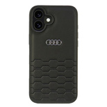 Audi Kunstleder iPhone 16 Plus 6,7&quot; schwarz/schwarz Hardcase AU-TPUPCIP16M-GT/D2-BK