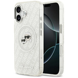 Karl Lagerfeld IML Glitter Karl &amp; Choupette Heads Logo MagSafe iPhone 17 Hülle - Grau