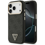 Guess 4G Triangle Logo MagSafe Case für iPhone 17 Pro - Schwarz und Gold