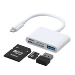 Joyroom S-H142 Lightning OTG HUB - USB-A 3.2 / Lightning / SD, TF card reader - white