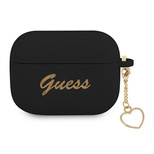 Guess GUAPLSCHSK AirPods Pro Cover schwarz/schwarz Silicone Charm Heart Collection