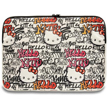 Pokrowiec Hello Kitty PU Metal Logo na laptopa 14" - beżowy