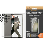 PanzerGlass Bundle 3in1 transparente Hülle + Folie + Kameraschutz für Samsung Galaxy S24 Ultra