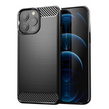 Carbon Case Flexibel Handyhülle TPU Schutzhülle für iPhone 13 Pro schwarz