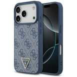 Guess Leather 4G Triangle Strass MagSafe Case for iPhone 17 Pro - Blue