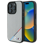 BMW M Perforated Tricolor Line MagSafe Case for iPhone 16 Pro Max - Gray