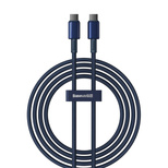 Baseus Tungsten Gold USB-C / USB-C 100W Cable 2m - Navy Blue