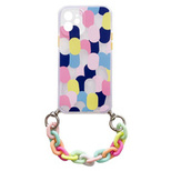 Color Chain Case gel flexible elastic case cover with a chain pendant for iPhone 13 mini multicolour  (1)