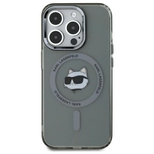 Karl Lagerfeld KLHMP15XHLSCHK iPhone 15 Pro Max 6,7&quot; schwarz/schwarz Hardcase IML Metal Choupette Head MagSafe