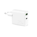 Puro 25W Power Delivery USB-A USB-C Wall Charger - White