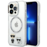 Karl Lagerfeld KLHMP14LHKCT iPhone 14 Pro 6.1 &quot;hardcase transparent / transparent Karl &amp; Choupette Aluminum Magsafe