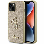 Guess Glitter Script Big 4G iPhone 15 Hülle - Gold