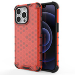 Honeycomb Case armor cover with TPU Bumper for iPhone 13 Pro red