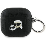 Karl Lagerfeld Monogram Karl &amp; Choupette Head Case for AirPods 4 - Black