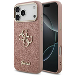 Etui Guess Fixed Glitter Big 4G Metal Frame na iPhone 17 Pro Max - różowe