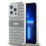 DKNY IML Mono &amp; Stripe MagSafe Hülle für iPhone 15 Pro – Beige