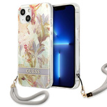 Guess, GUHCP13SHFLSU iPhone 13 mini 5,4&quot; lila/lila Hardcase Flower Strap