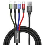 Baseus cable USB 4in1 Lightning / 2x USB Type C / micro USB cable in nylon braid 3.5A 1.2m black (CA1T4-B01) - OUTLET