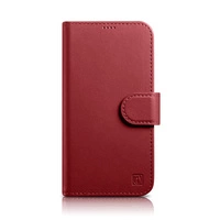 iCarer Wallet Case 2in1 etui iPhone 14 Plus skórzany pokrowiec z klapką Anti-RFID czerwony (WMI14220727-RD)
