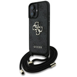 Etui Guess 4G Big Logo Cord Stap Crossbody do iPhone 16 Plus czarny