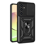 Hybrid Armor Camshield case for Samsung M54 with camera cover - black