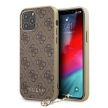 Guess 4G Charms Collection case for iPhone 12 Pro Max - brown