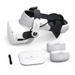 BoboVR M2+ 2 Strap for Meta Quest 2 + 2x B2 Battery + BD2 Charging Station - White and Black