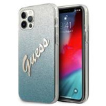 Guess GUHCP12MPCUGLSBL iPhone 12/12 Pro 6.1&quot; blue/blue hardcase Glitter Gradient Script