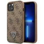 Guess 4G Triangle Logo Cardslot-Hülle für iPhone 13 mini – braun