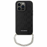 Etui Karl Lagerfeld Saffiano Monogram Chain na iPhone 14 - czarne