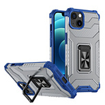 Crystal Ring Case robuste Kickstand TPU/PC Panzer Handyhülle Hard Case für iPhone 13 mini blau