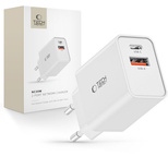 Tech-Protect NC30W USB-C PD 30W / USB-A QC 3.0 charger - white