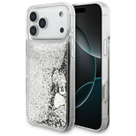 Guess Liq Hülle Glitter Charms für iPhone 17 Pro Max - Silber